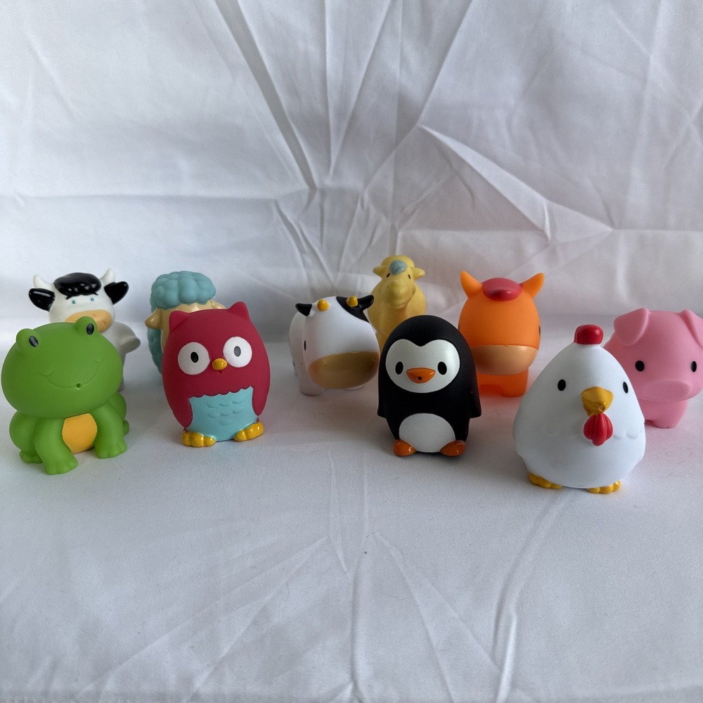 Munchkin Kids Farm Animal Bath Squirt Toys Multicolor Set of 9